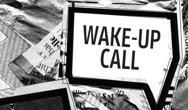 Illustratie met "Wake up call"