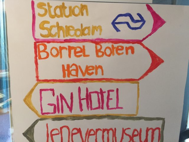 Poster die studenten hebben gemaakt bij hun Schiedam presentatie