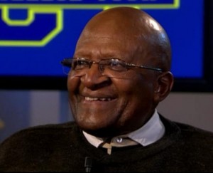 Desmond Tutu in het NTR-programma College Tour.