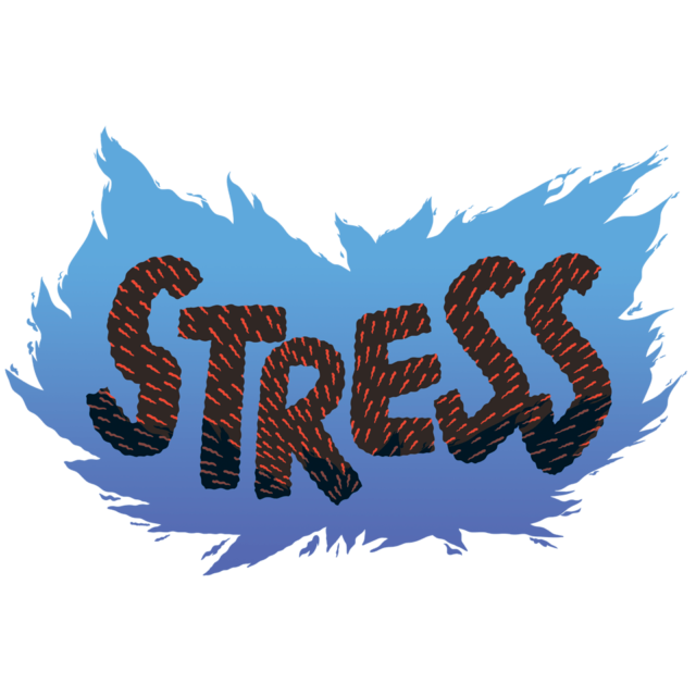 illustratie van het woord stress