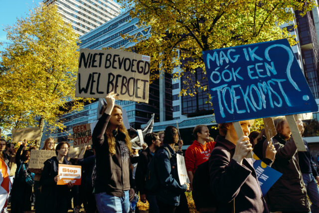 Protestmars in de stad