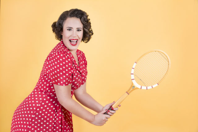 Lieve Tosca met tennisracket