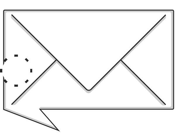 Geanimeerde tekening van een envelop