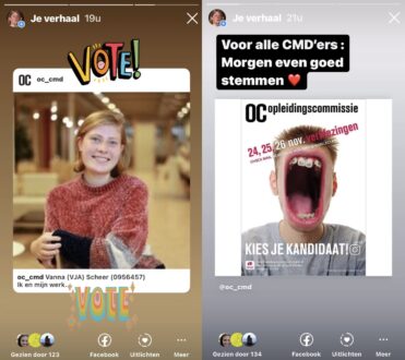 Instagram-posts waarin Vanna oproept om op haar te stemmen