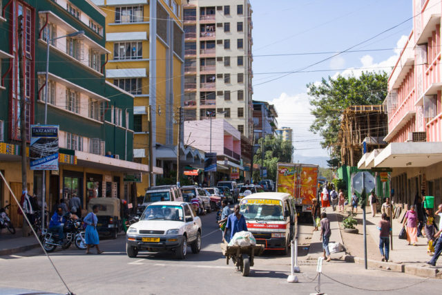 Straatbeeld van Arusha, Tanzania