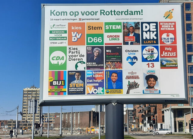Verkiezingsbord in Rotterdam 2022