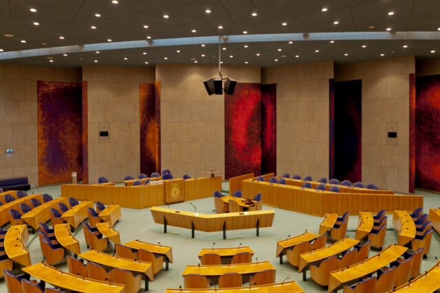 De vergaderzaal van de Tweede Kamer