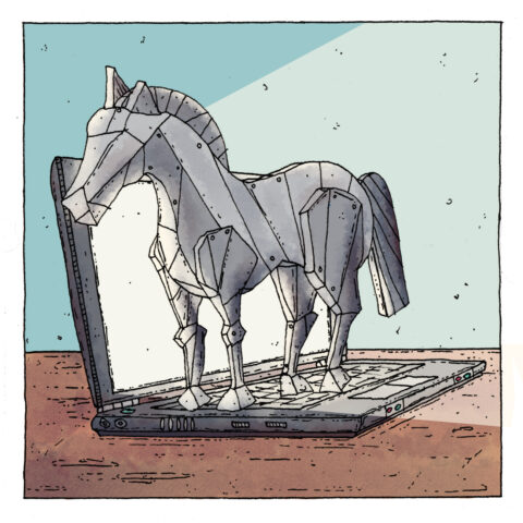 Trojan horse op laptop